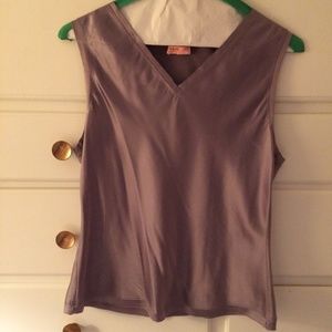 Calvin Klein Silver Silk Shell